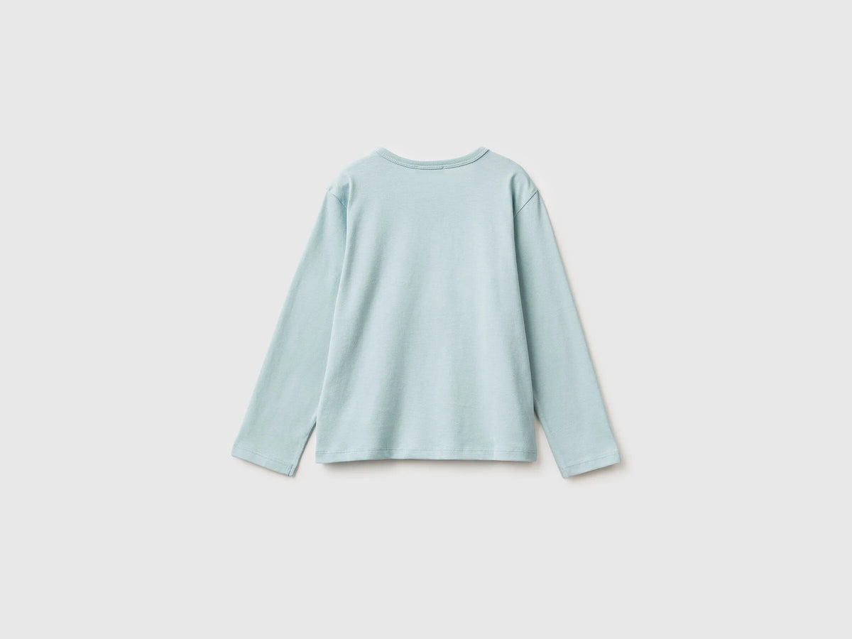 Benetton_Aqua_T-Shirt with Print and Sequins_3ATNG10KZ_17H_02