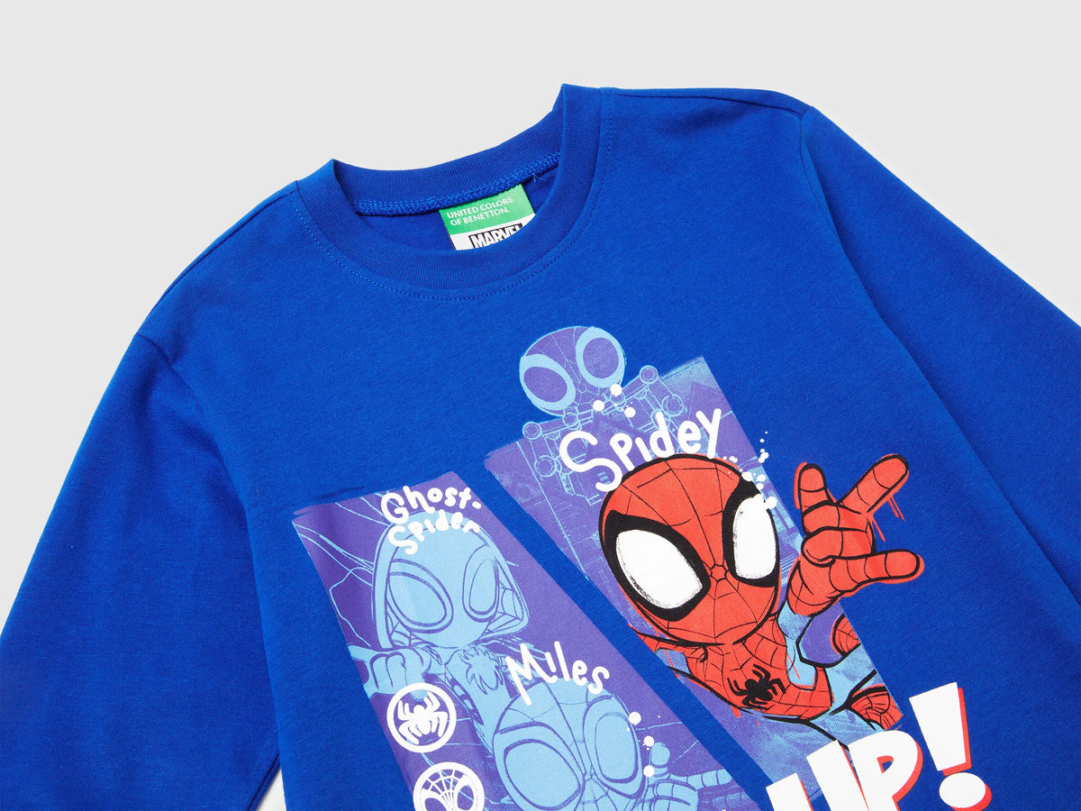 Benetton_Bright Blue_Regular Fit ©Marvel Spiderman T-Shirt_3ATNG10L6_19R_03