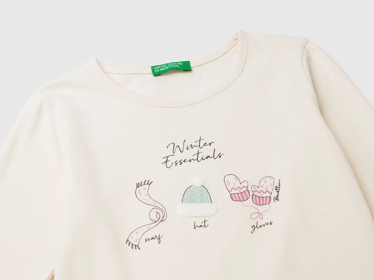 Benetton_White_T-Shirt with Print and Embroidery_3ATNG10L8_0R2_03