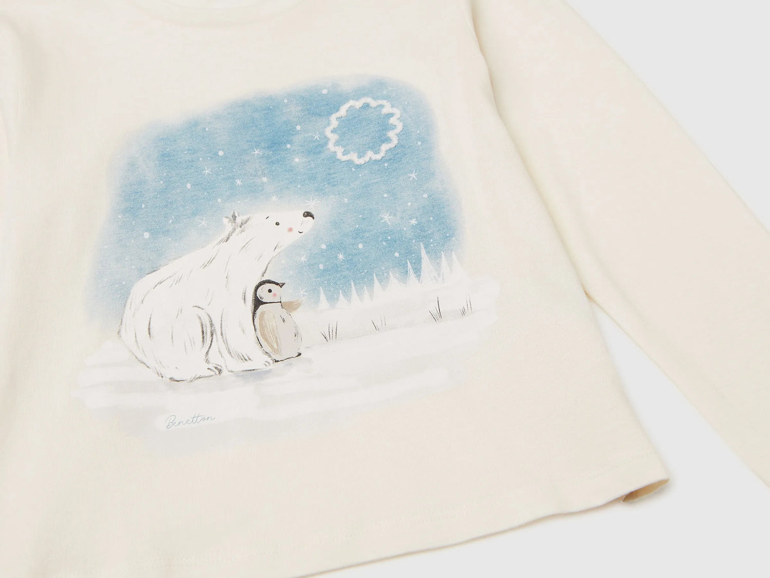 Benetton_Creamy White_Cotton T-Shirt with Print_3ATNG10L9_0R2_03