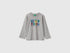 Benetton Light Gray Boys Long-Sleeved T-Shirt with Print SKU: 3ATNG10NK_501 Image 01