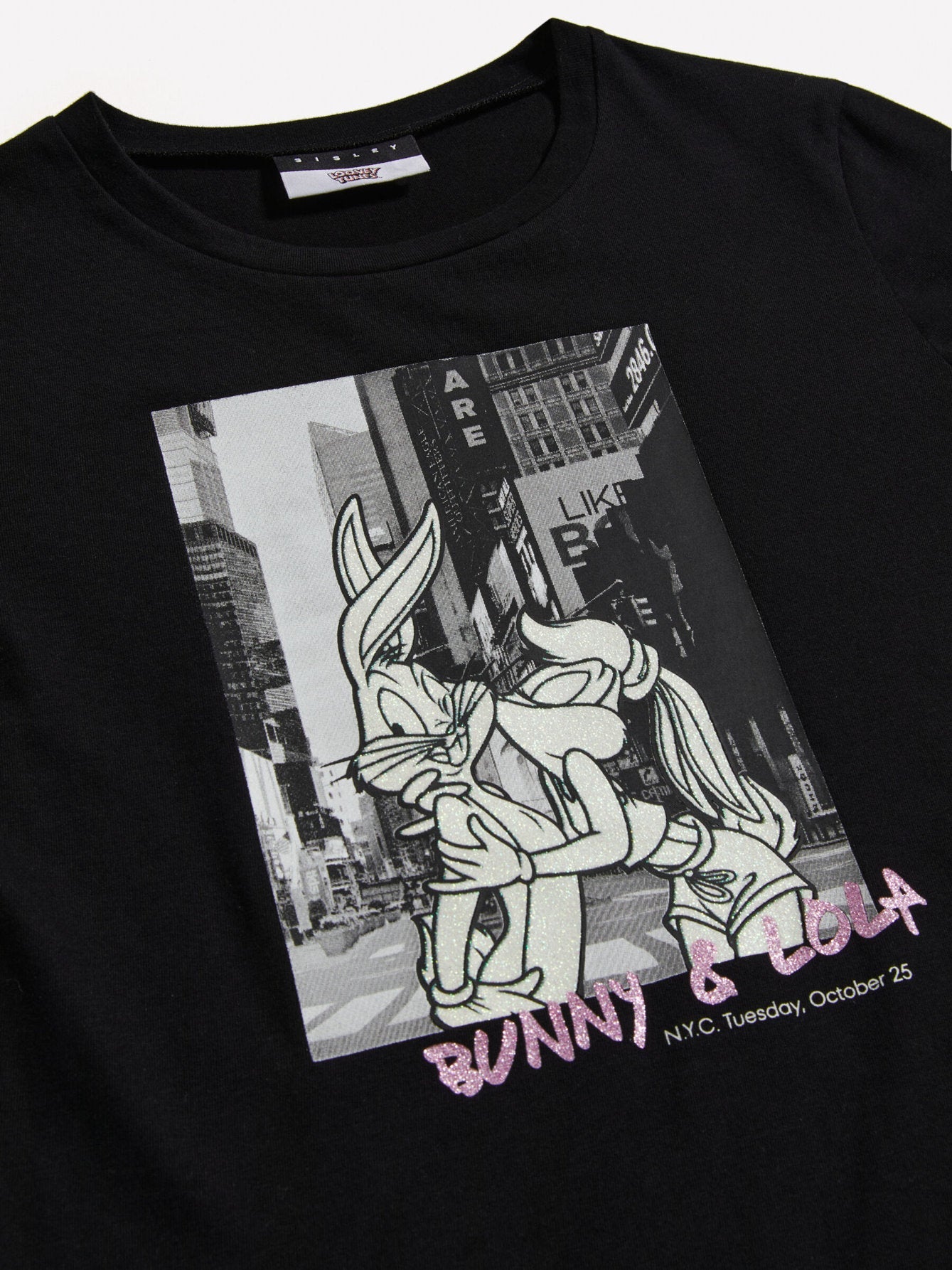 Black T-Shirt with ©Looney Tunes Print_3ATNX104Z_100_02