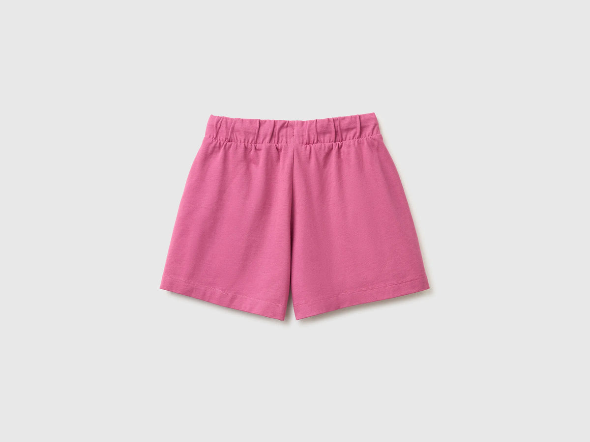 Benetton Fuchsia Girls Bermuda Shorts with Drawstring SKU: 3BL0C903I_01T Image 02