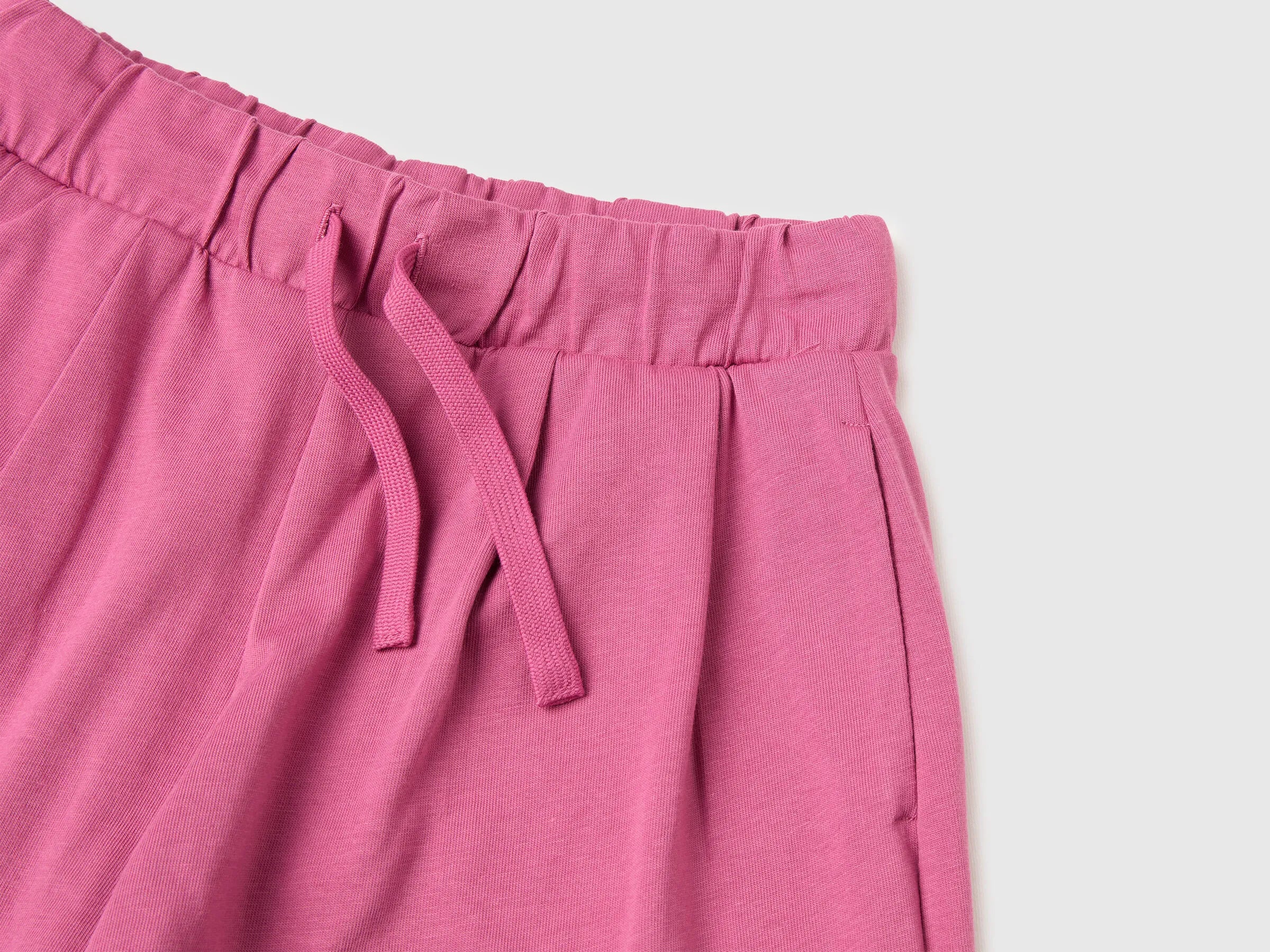 Benetton Fuchsia Girls Bermuda Shorts with Drawstring SKU: 3BL0C903I_01T Image 03
