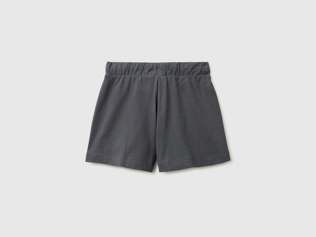 Benetton Dark Gray Girls Bermuda Shorts with Drawstring SKU: 3BL0C903I_23C Image 02