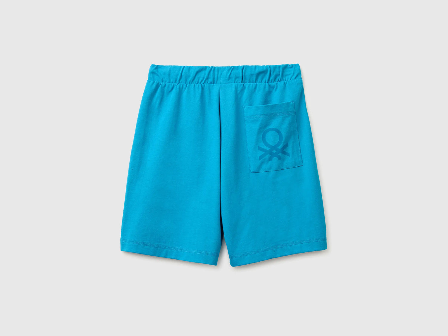 Benetton Light Blue Boys 100% Cotton Bermuda Shorts SKU: 3BL0C903L_051 Image 02