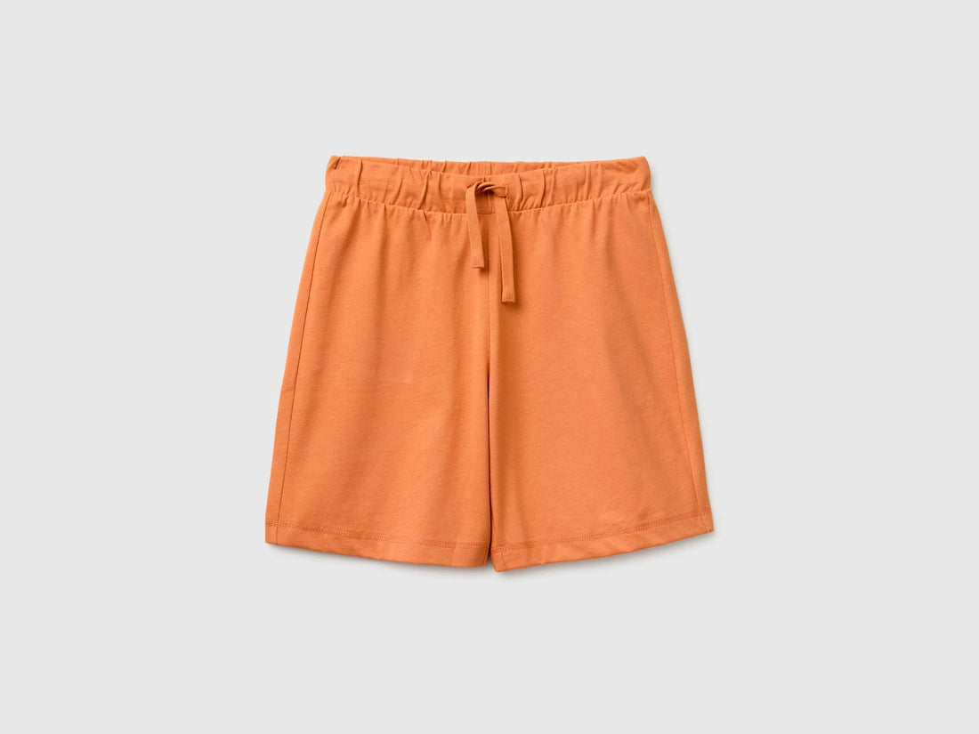Benetton Orange Boys 100% Cotton Bermuda Shorts SKU: 3BL0C903L_0D1 Image 01