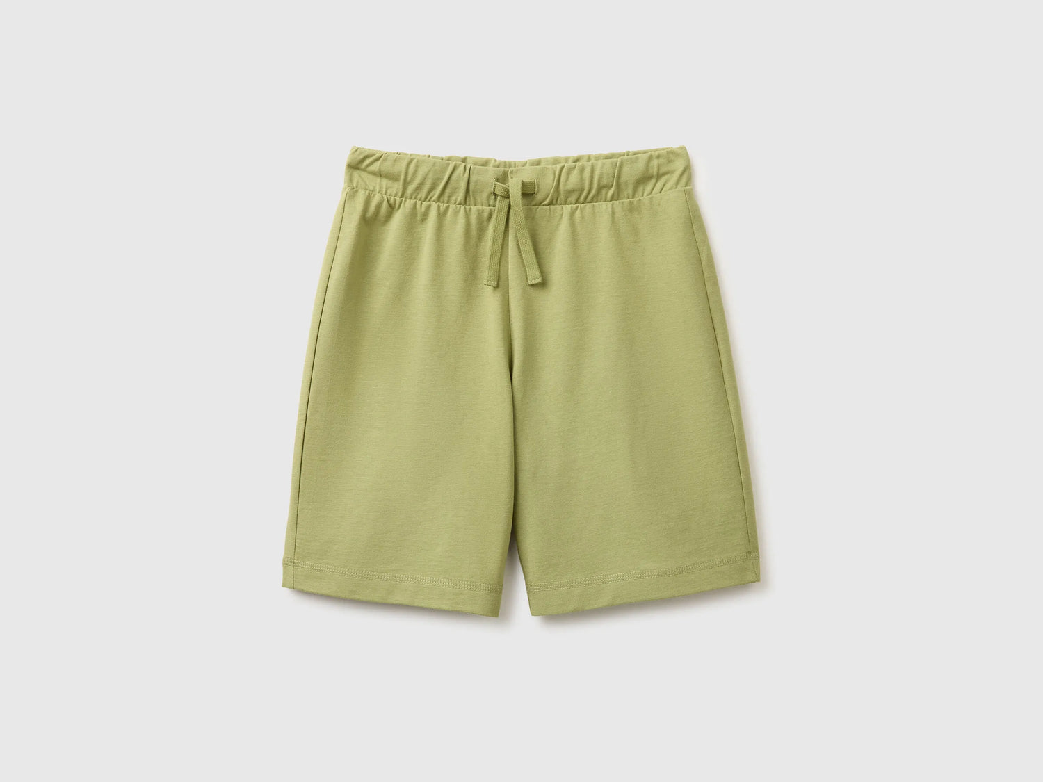 Benetton Military Green Boys 100% Cotton Bermuda Shorts SKU: 3BL0C903L_1Q1 Image 01