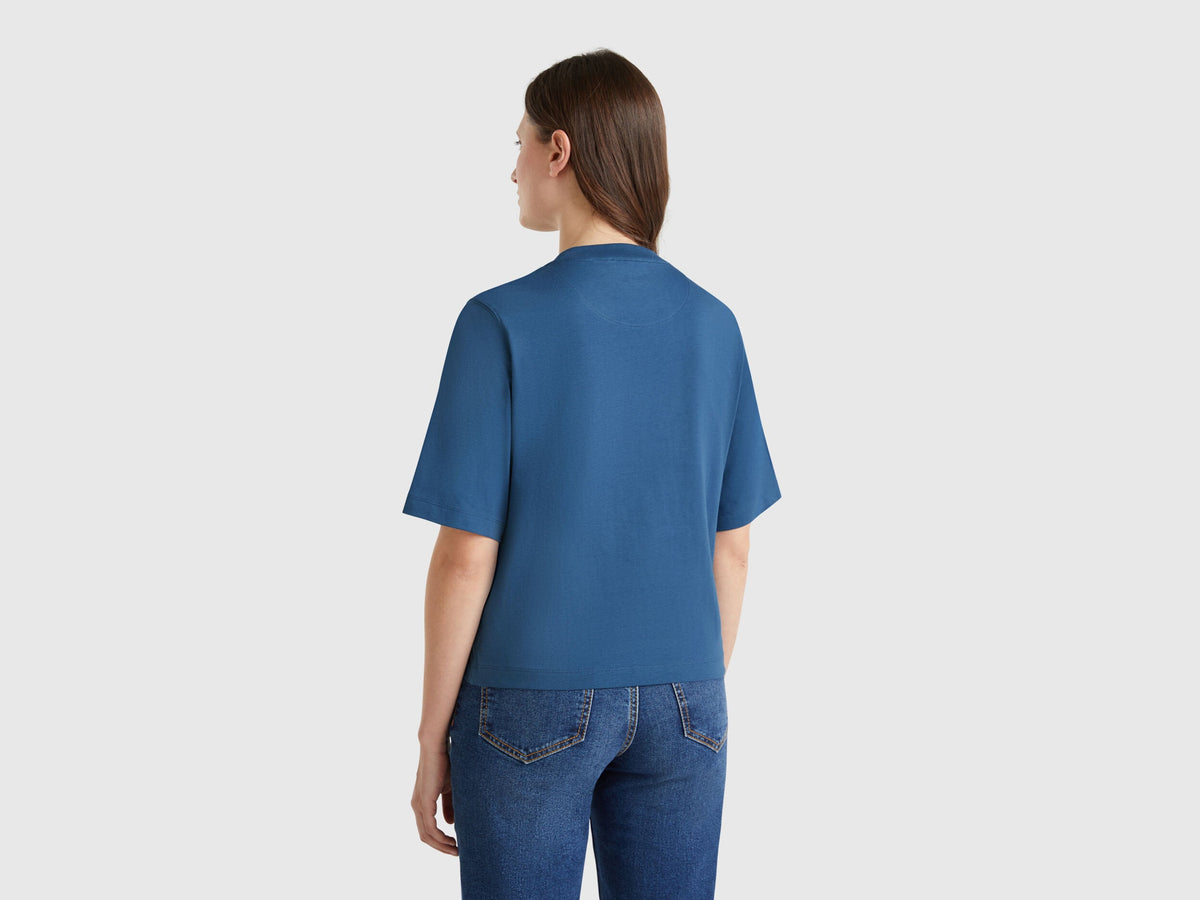 Benetton_T-Shirt with Logo Print_3BL0D109D_217_02