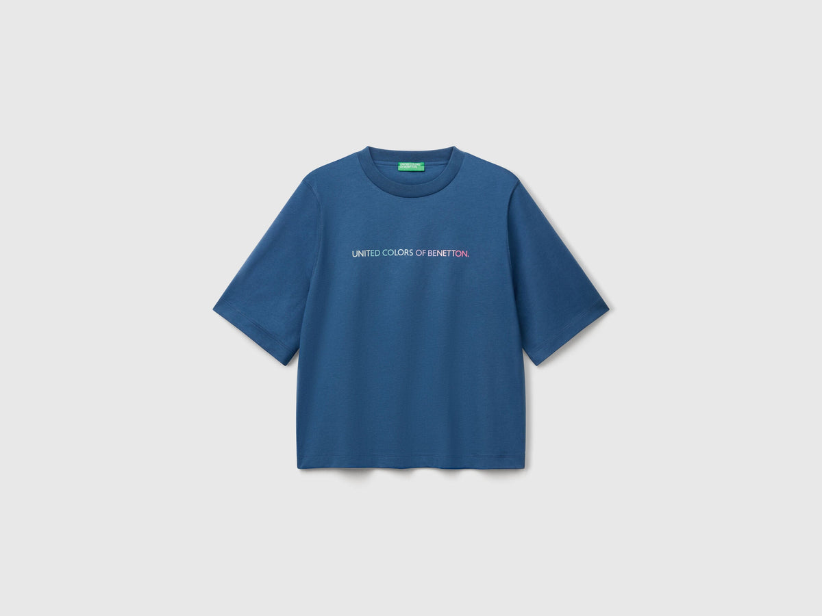 Benetton_T-Shirt with Logo Print_3BL0D109D_217_03