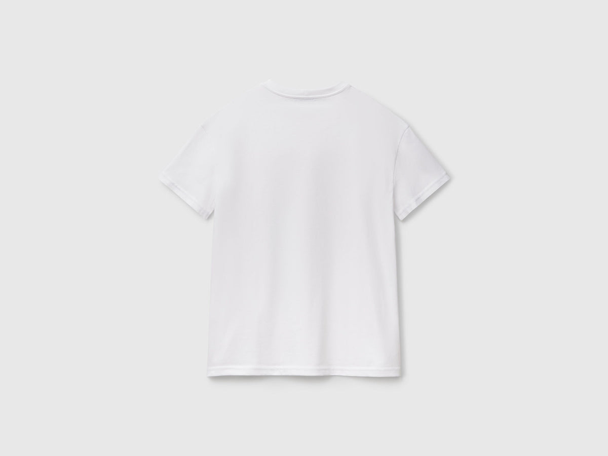 Benetton_Regular Fit T-Shirt with Floral Print_3BL0D10AK_101_04