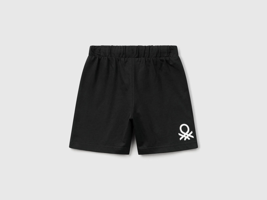Benetton Black Boys Regular Fit Bermuda Shorts SKU: 3BL0G900Q_100 Image 02