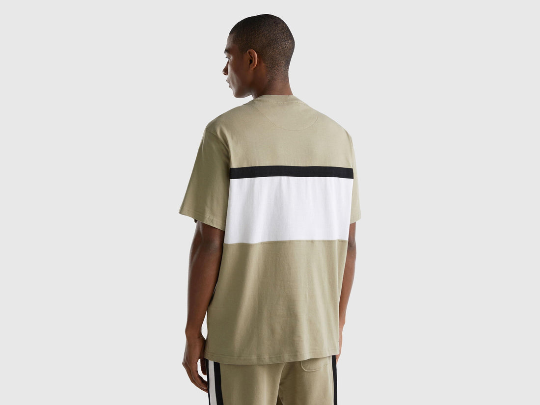 Sage Green T-Shirt With Logo Stripe_3BL0U108H_901_02