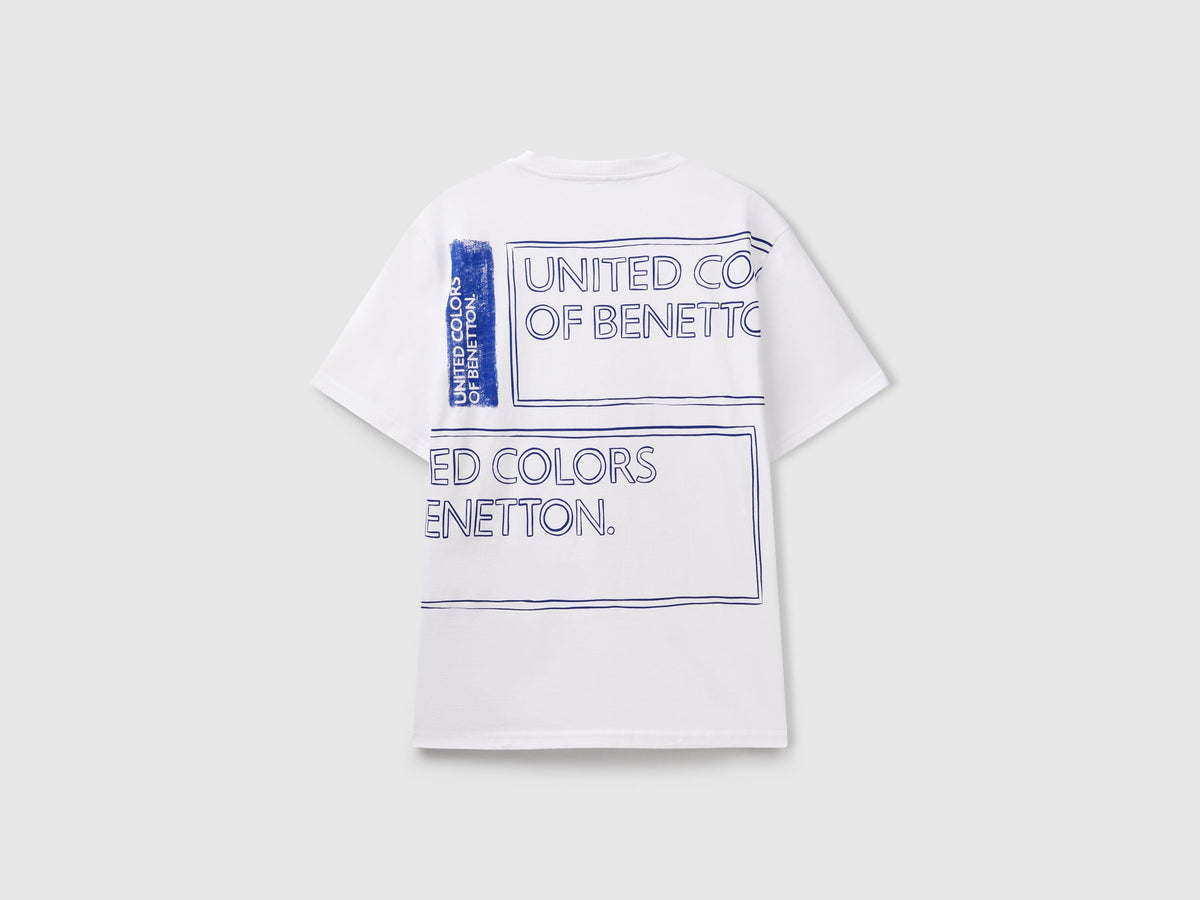 Benetton_T-Shirt with Print on Front and Back_3BL0U10A2_101_04