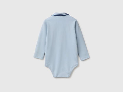 Benetton Sky Blue Unisex Cotton Polo Bodysuit SKU: 3CDIAB00F_3L3 Image 02
