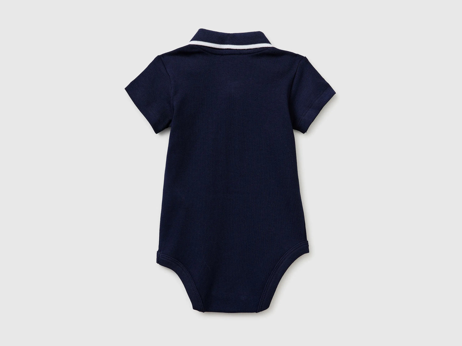 Benetton Dark Blue New Born Polo Onesie in Organic Cotton SKU: 3CDIAB00X_252 Image 02