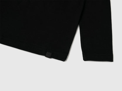 Benetton Black Boys Long Sleeve Turtleneck T-Shirt SKU: 3DKEC202O_100 Image 03