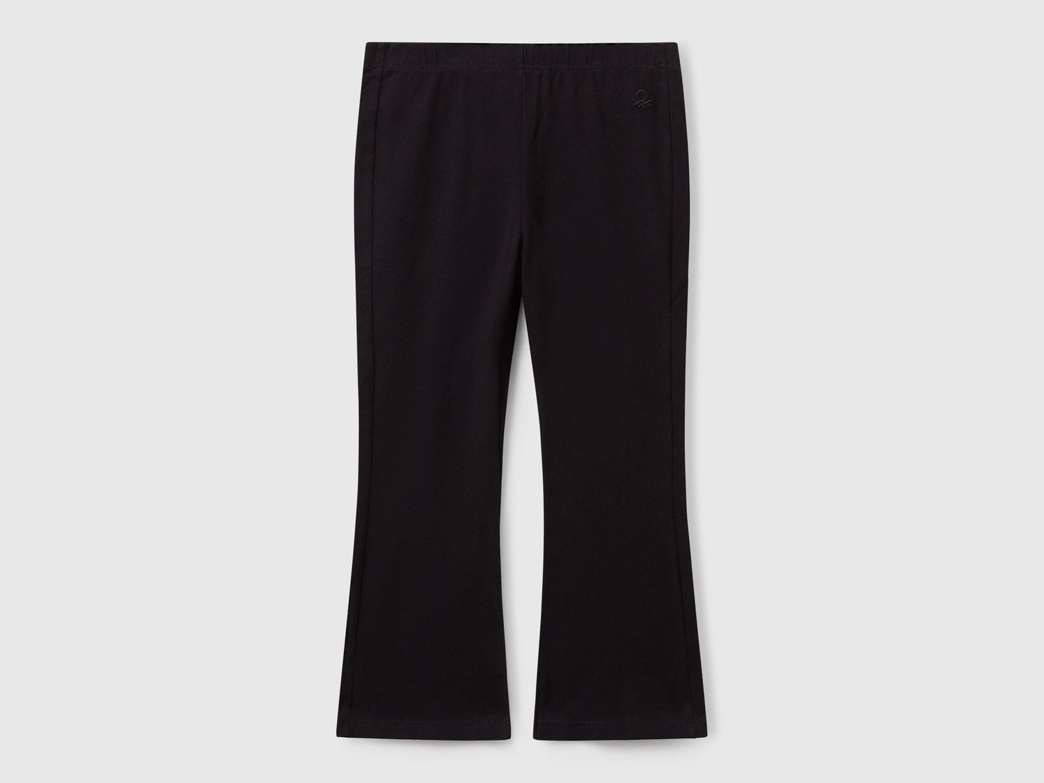 Benetton_Black_Flared Leggings in Stretch Cotton_3DKEGF028_100_01