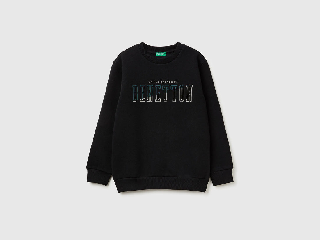 Benetton_Black_Warm Sweatshirt with Logo_3EB5C10R5_100_01