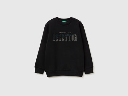 Benetton_Black_Warm Sweatshirt with Logo_3EB5C10R5_100_01