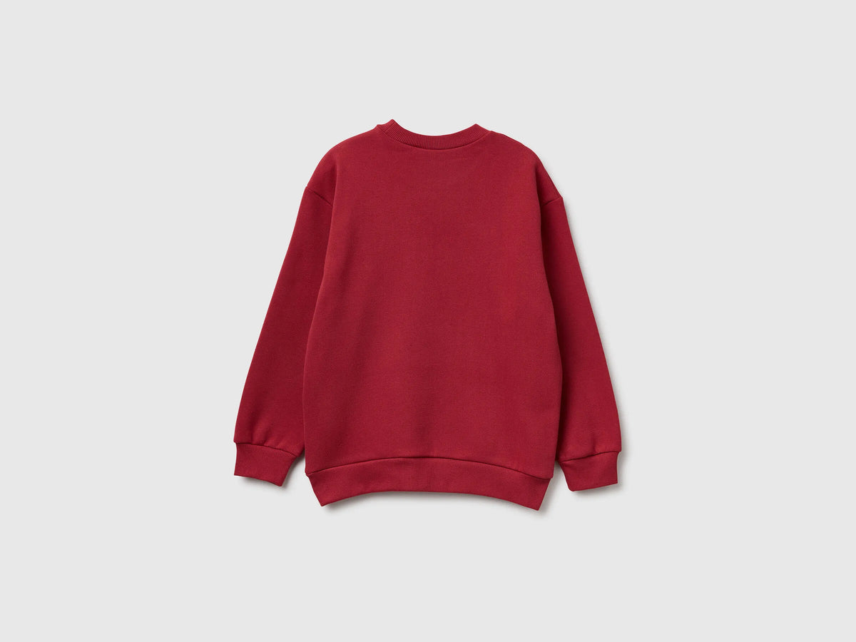 Benetton_Coral_Sweatshirt with Spiderman ©Marvel Print_3EB5C10RM_39J_02