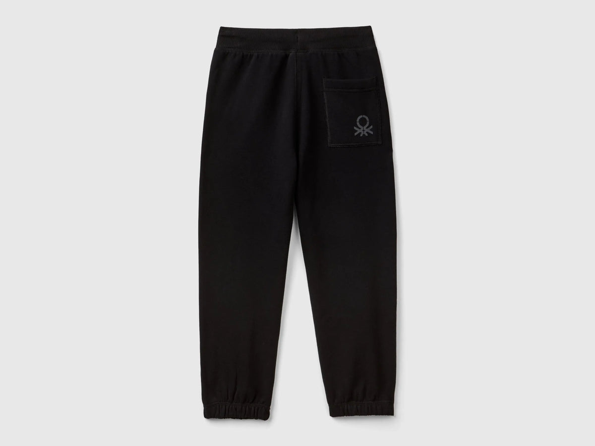 Benetton Black Boys Warm Sweat Joggers SKU: 3EB5CF05L_100 Image 02