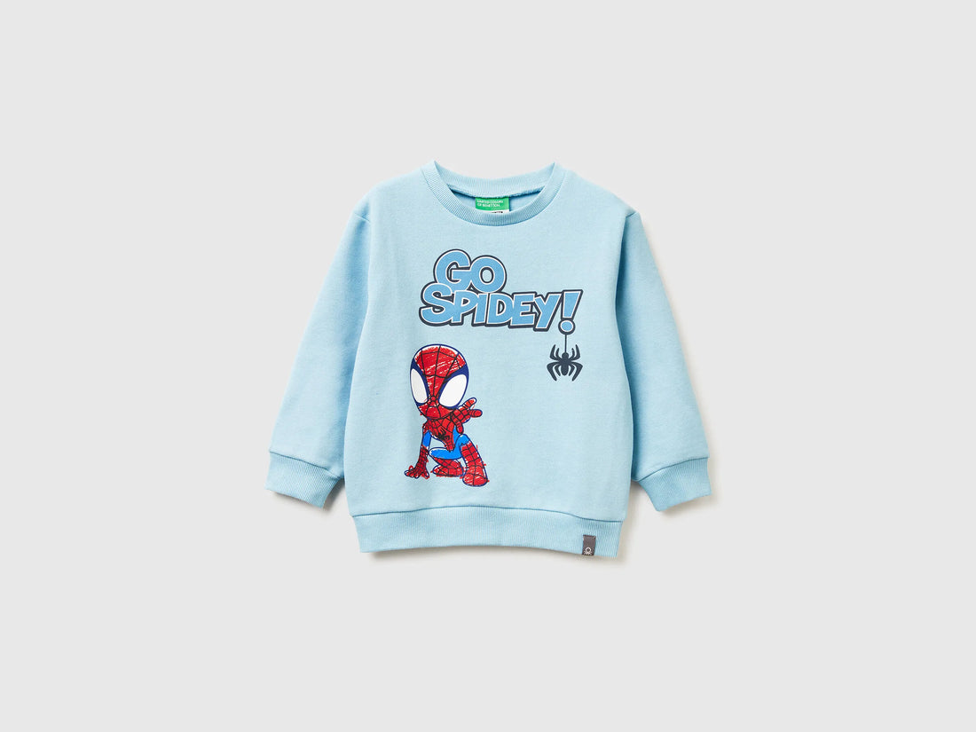 Benetton_Light Blue_Regular Fit Spiderman ©Marvel Sweatshirt_3EB5G10L5_27G_01