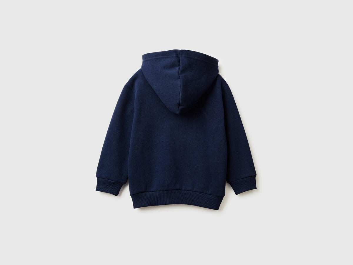 Benetton Dark Blue Boys Zip-Up Hoodie SKU: 3EB5G5043_252 Image 02