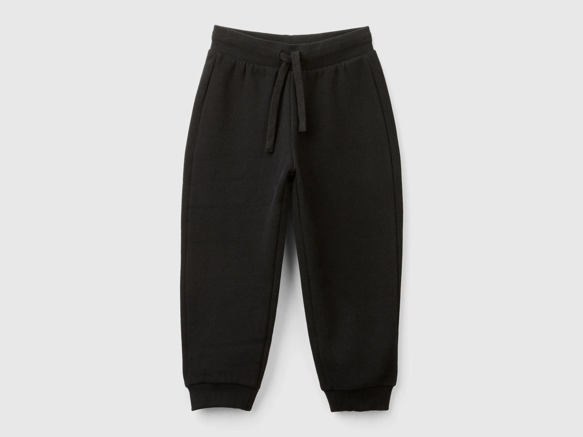 Benetton Black Boys Warm Sweat Joggers SKU: 3EB5GF04A_100 Image 01