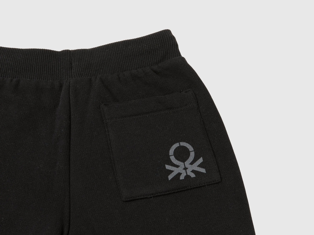 Benetton Black Boys Warm Sweat Joggers SKU: 3EB5GF04A_100 Image 03