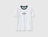 Benetton White Women T-Shirt with Embroidered Crest SKU: 3ECMD10C7_101 Image 01