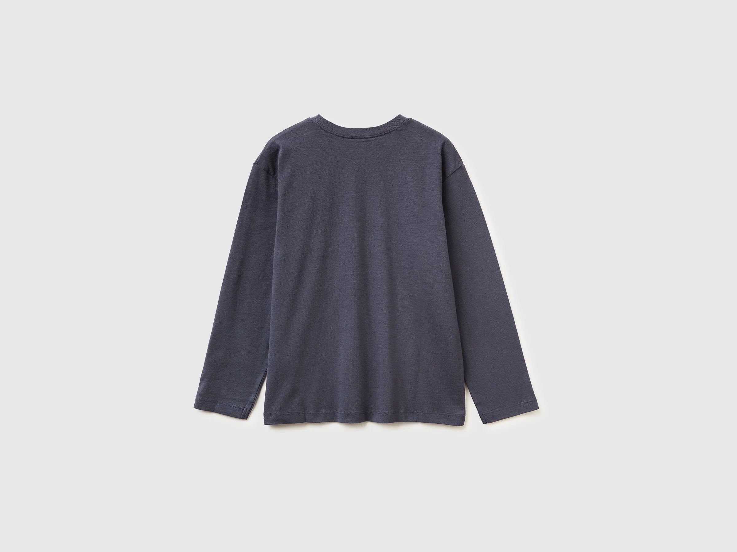 Benetton_Air Force Blue_T-Shirt in Warm Cotton with Print_3EG9C10R9_0J8_02