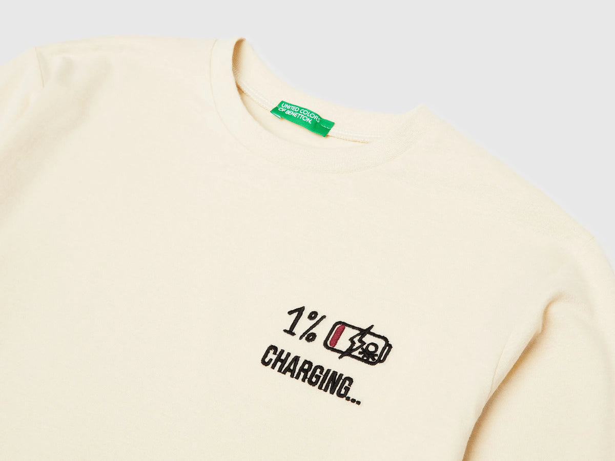 Benetton_Creamy White_T-Shirt in Warm Cotton with Print_3EG9C10R9_3C9_03