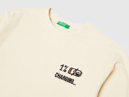 Benetton_Creamy White_T-Shirt in Warm Cotton with Print_3EG9C10R9_3C9_03