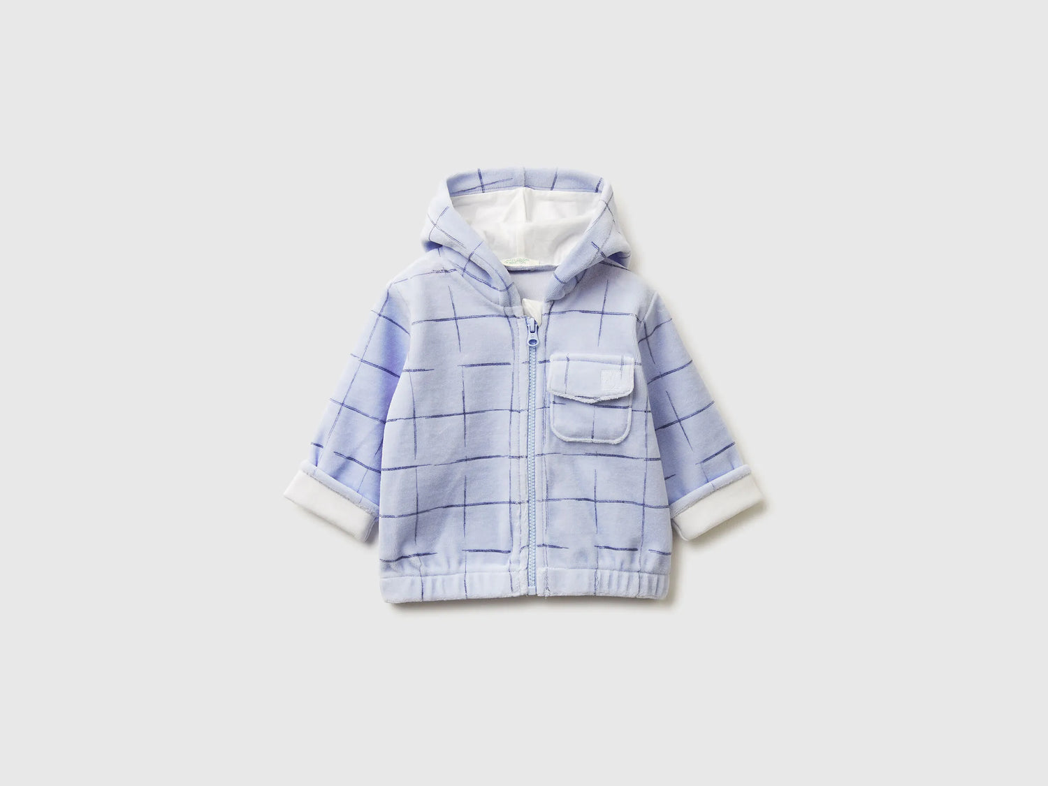 Benetton_Sky Blue_Check Chenille Sweatshirt_3EOAA501Q_72P_01