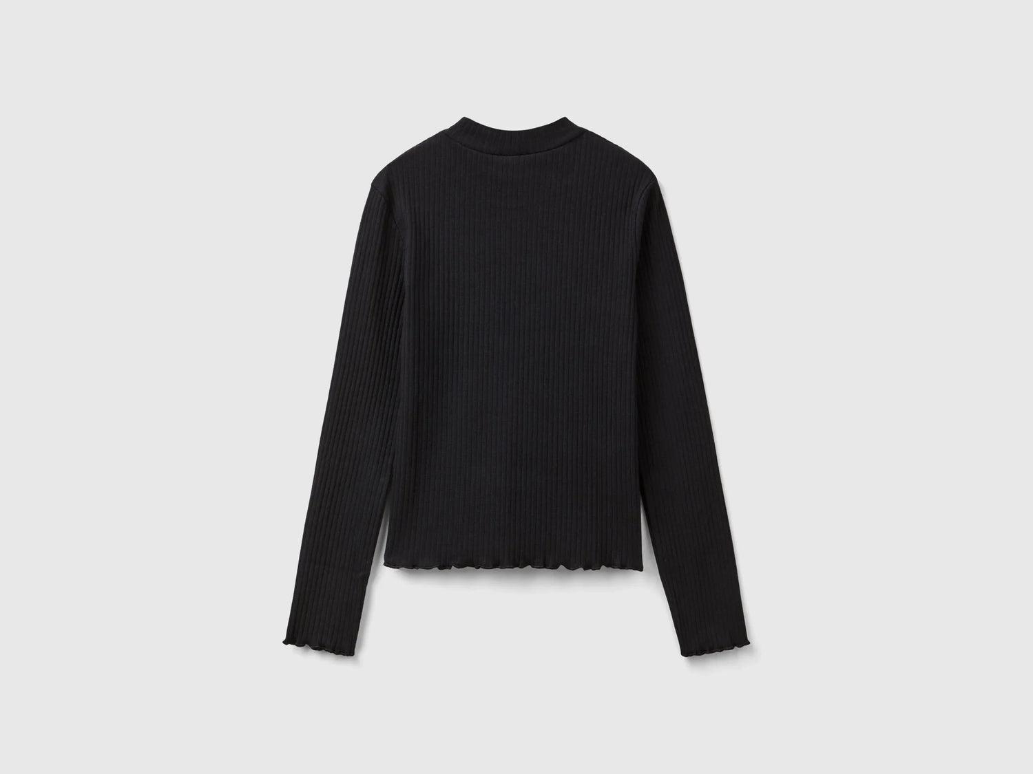 Benetton_Black_Slim Fit Stretch Cotton T-Shirt_3F1AC203O_100_02