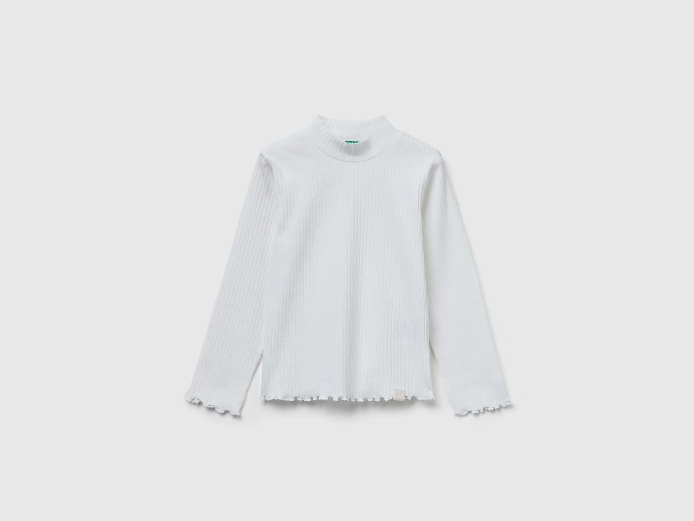 Benetton_Creamy White_Slim Fit Stretch Cotton T-Shirt_3F1AG10JT_074_01