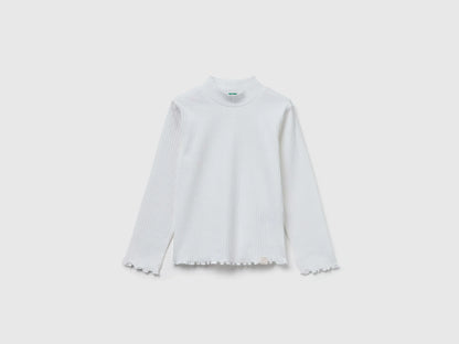 Benetton_Creamy White_Slim Fit Stretch Cotton T-Shirt_3F1AG10JT_074_01