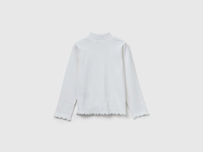 Benetton_Creamy White_Slim Fit Stretch Cotton T-Shirt_3F1AG10JT_074_02