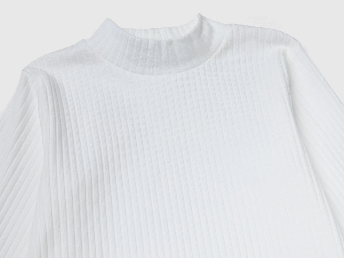 Benetton_Creamy White_Slim Fit Stretch Cotton T-Shirt_3F1AG10JT_074_03