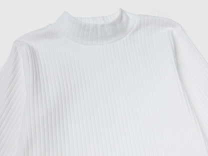 Benetton_Creamy White_Slim Fit Stretch Cotton T-Shirt_3F1AG10JT_074_03