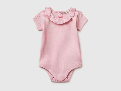 Benetton Pink New Born Onesie with Rouching on Neck SKU: 3F1EAB00V_25F Image 01