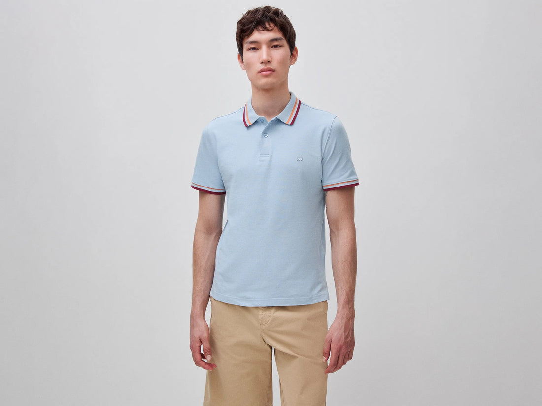Benetton Light blue Men Slim Fit Polo Shirt SKU: 3F9HU302W_72C Image 01