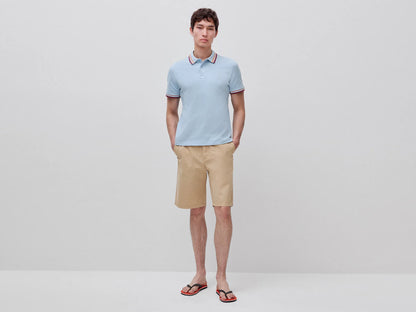 Benetton Light blue Men Slim Fit Polo Shirt SKU: 3F9HU302W_72C Image 03