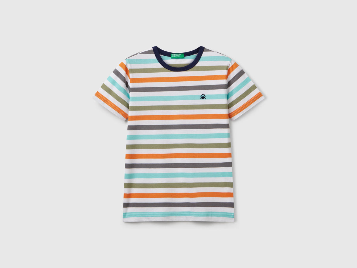 Benetton_100% Cotton Striped T-Shirt_3FHXC10MW_908_01