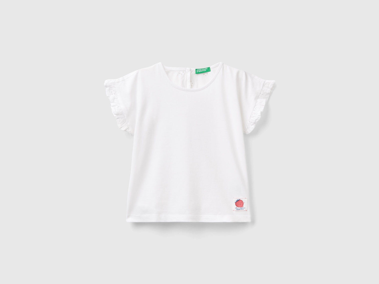 T Shirt With Rouches And Broderie Anglaise Embroidery_3Fykg10Eq_101_01