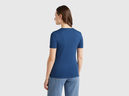 Benetton_T-Shirt in 100% Cotton with Glitter Print Logo_3GA2E16A2_217_02