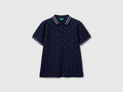 Benetton_Micro Patterned Polo Shirt in Pure Cotton_3H35C301V_64W_01