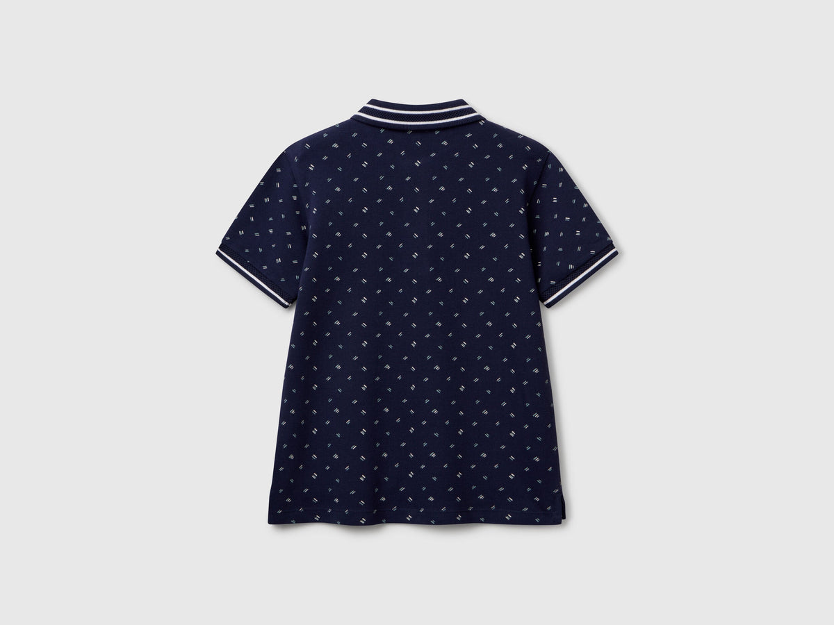 Benetton_Micro Patterned Polo Shirt in Pure Cotton_3H35C301V_64W_02