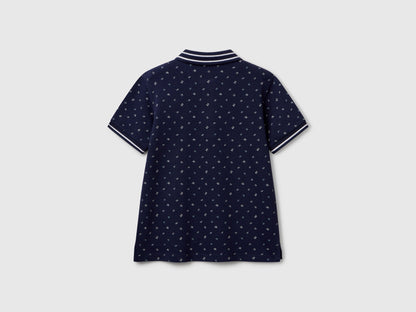 Benetton_Micro Patterned Polo Shirt in Pure Cotton_3H35C301V_64W_02